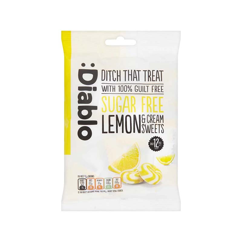Diablo ملبس خالي من السكر بطعم الليمون 75غ