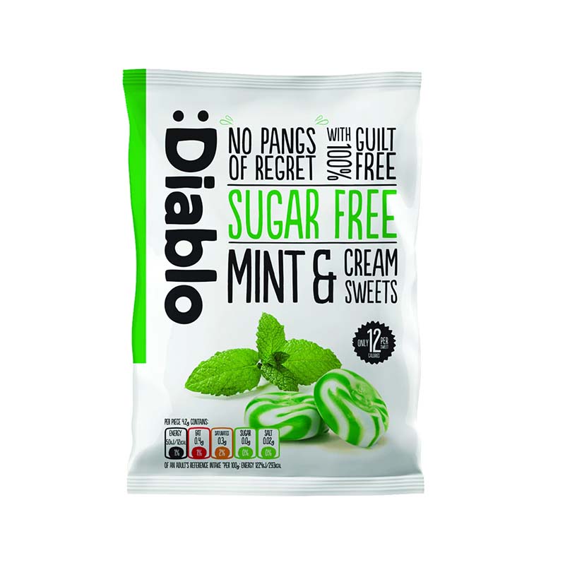 Diablo ملبس خالي من السكر بطعم النعنع 75غ