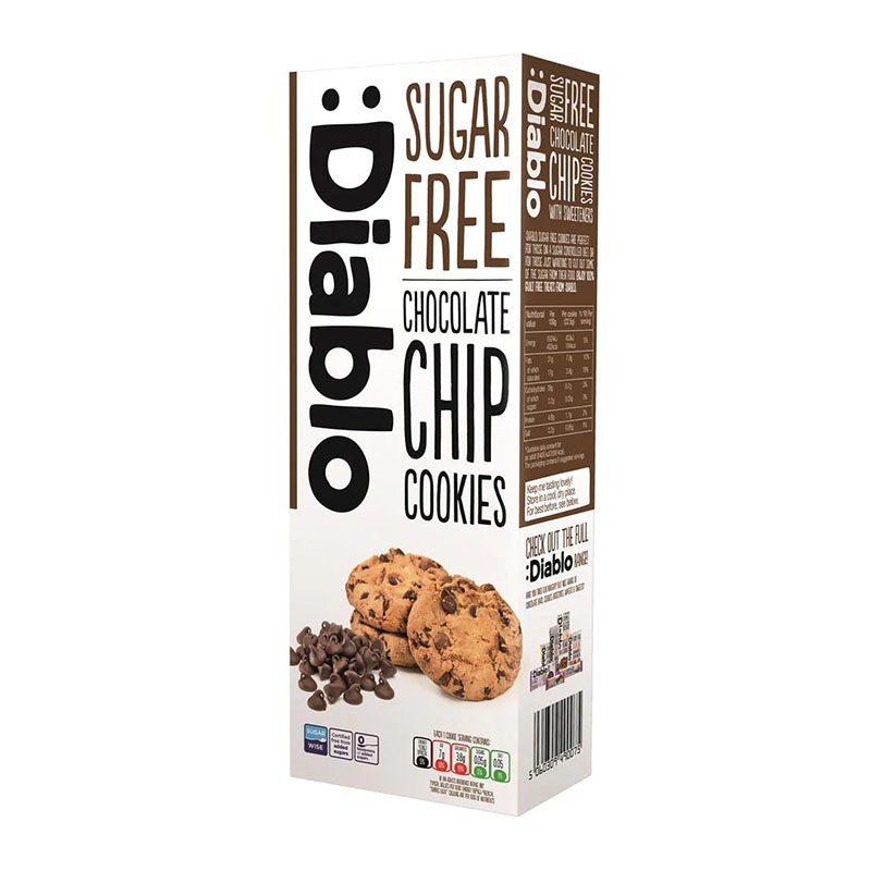 Diablo بسكويت بحبيبات الشوكلاتة بدون سكر 150غ