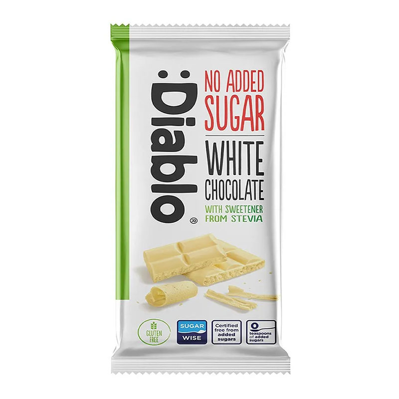 Diablo لوح شوكولاتة بيضاء بدون سكر مضاف 75غ