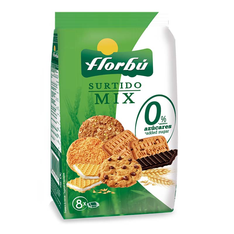 Florbú مكس بسكويت بدون سكر مضاف، كيس 270غ