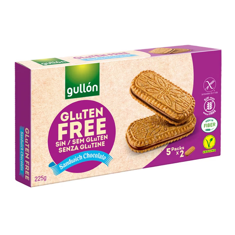 Gullón بسكويت محشي بالشوكولاتة خالي من الغلوتين 225غ