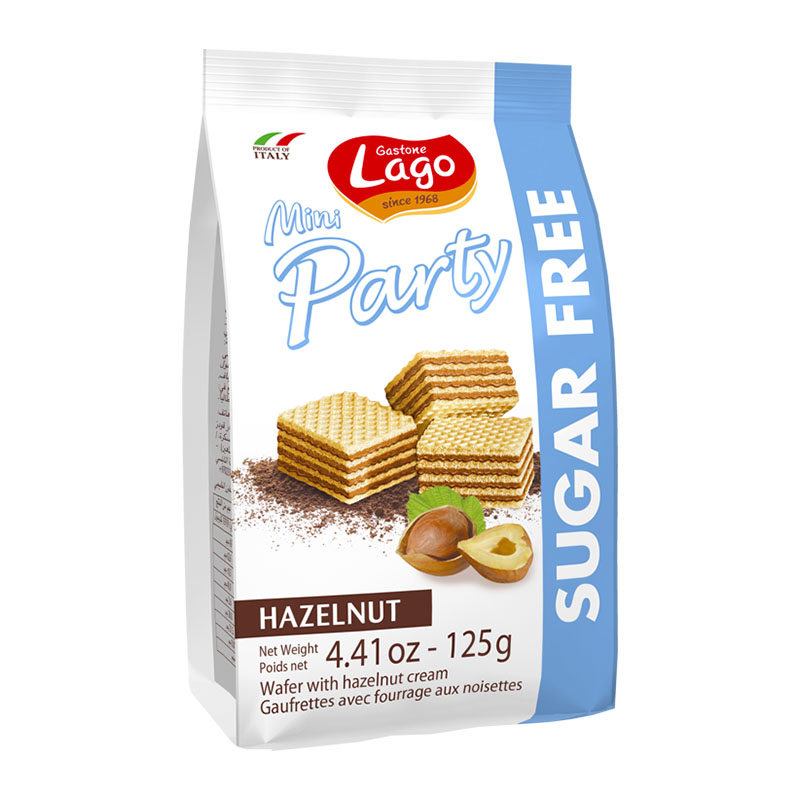 Lago قطع ويفر بكريمة البندق – بدون سكر مضاف 125غ