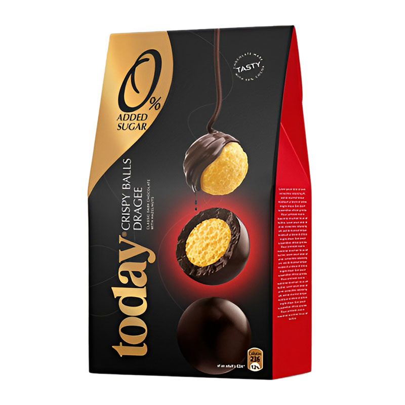 Today دراجية مقرمش بشوكولاتة داكنة بدون سكر مضاف 60غ