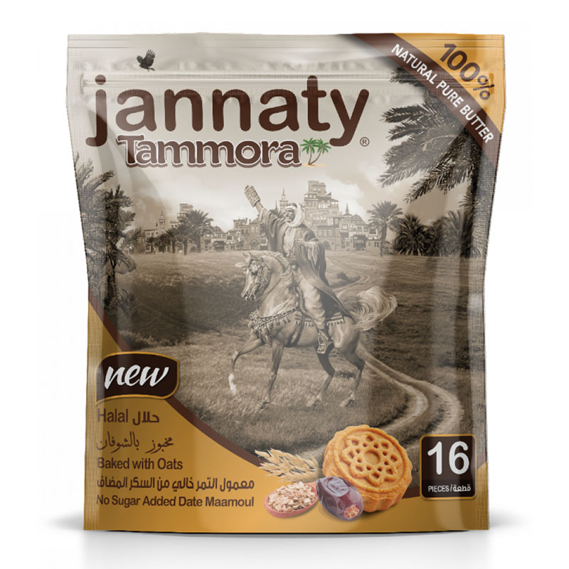 Jannaty معمول التمر خالي من السكر المضاف – مخبوز بالشوفان 350غ