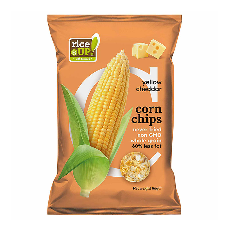 Rice up رقائق الذرة بنكهة جبنه الشيدر 60غ