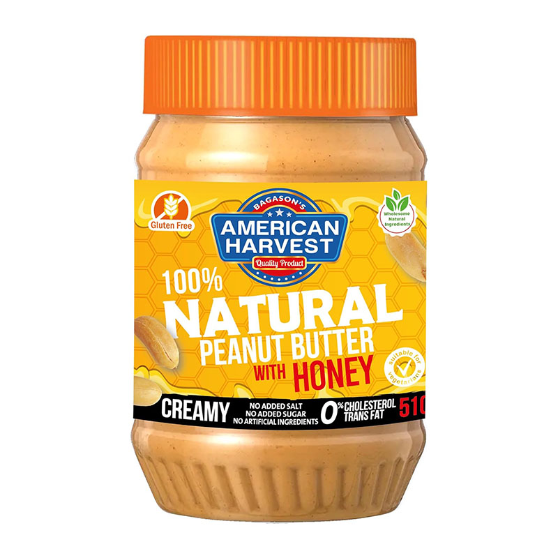 American Harvest زبدة الفستق مع العسل بدون سكر مضاف  510غ