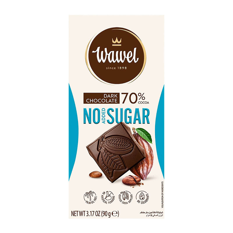 Wawel شوكلاتة داكنة %70 بدون سكر مضاف 90غ