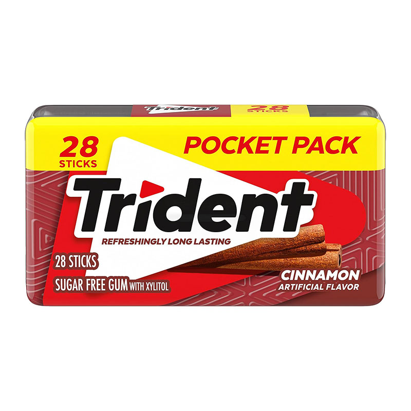 Trident علكة بدون سكر بطعم القرفة 28 قطعة