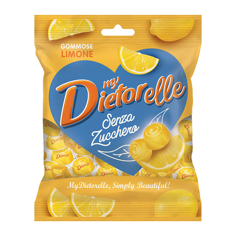 Dietorelle حلوى لينة بدون سكر بطعم الليمون 70غ