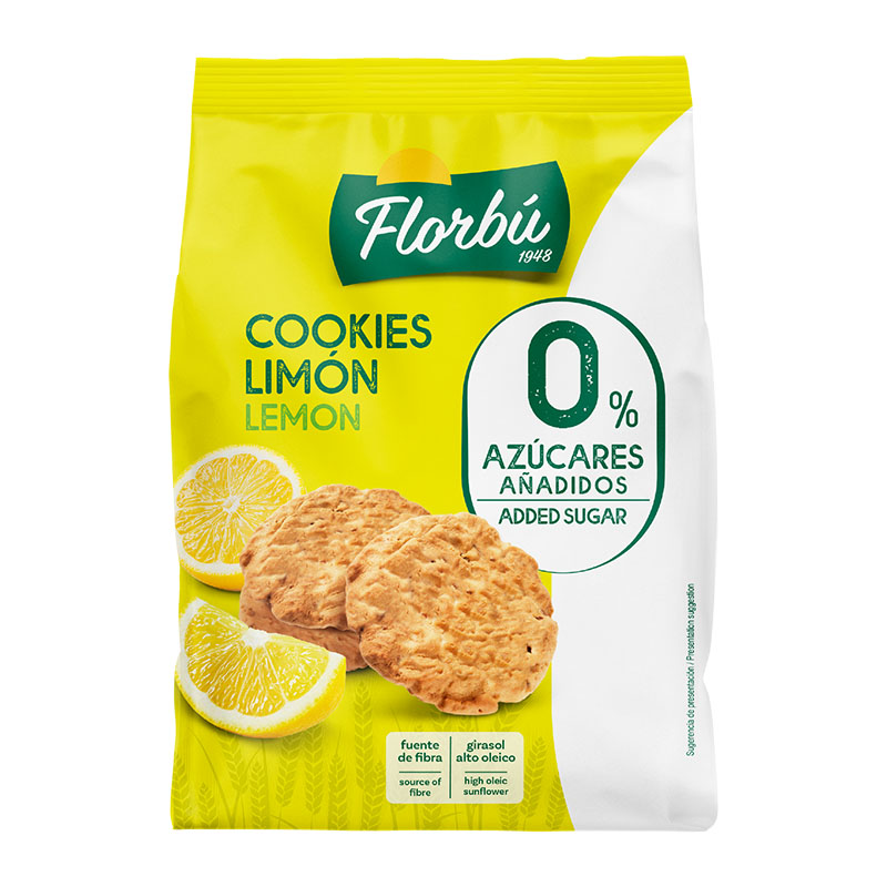 Florbú بسكويت من القمح الكامل مع الليمون بدون سكر 130غ