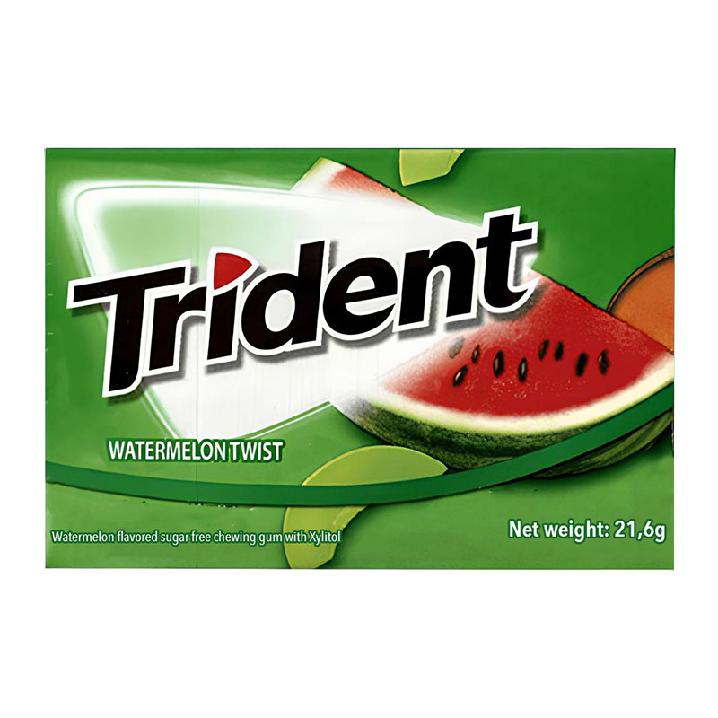 Trident علكة بدون سكر بطعم البطيخ 12 قطعة