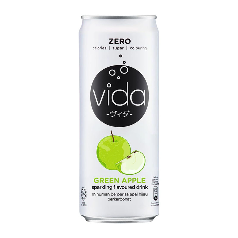 Vida مشروب غازي بنكهة التفاح الاخضر 325مل