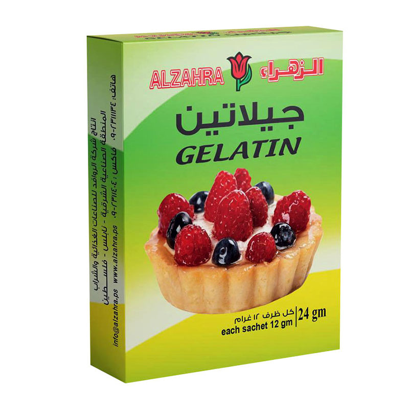 الزهراء، جيلاتين سادة بدون سكر 24غ