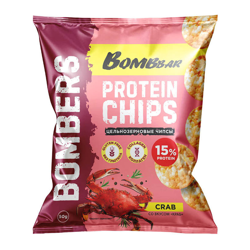 Bombbar شيبس عالي البروتين بطعم السلطعون 50غ