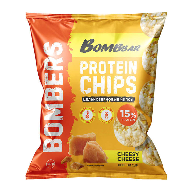 Bombbar شيبس عالي البروتين بطعم الجبنة 50غ