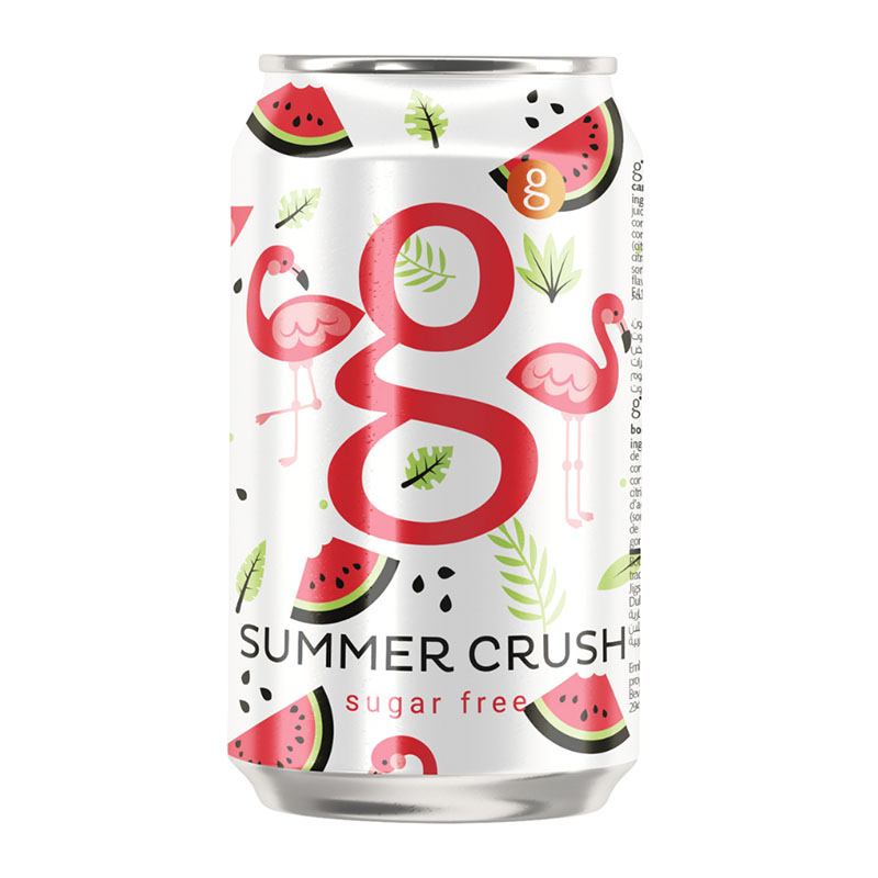 G Drink مشروب غازي بدون سكر بطعم البطيخ والفراولة 300مل