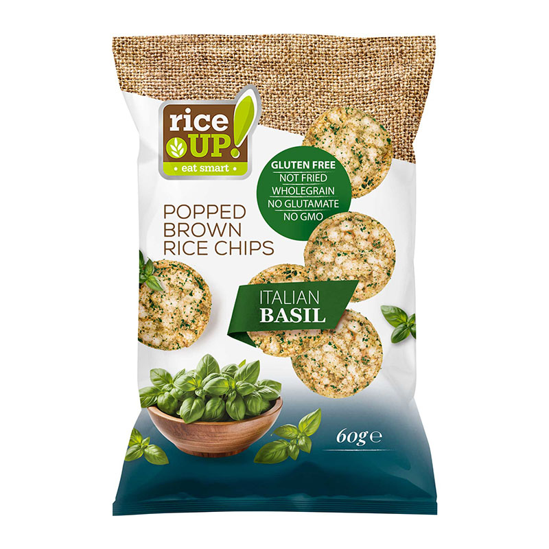 Rice Up رقائق الأرز بطعم الريحان 60غ
