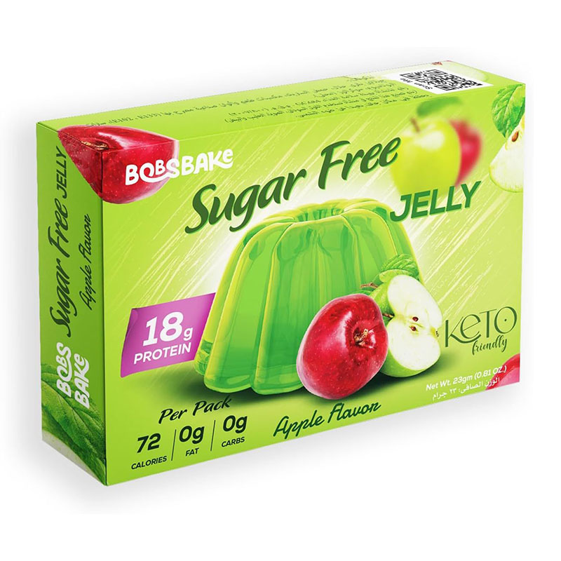 Bobs Bake مسحوق جيلي بدون سكر عالي البروتين بطعم التفاح 23غ