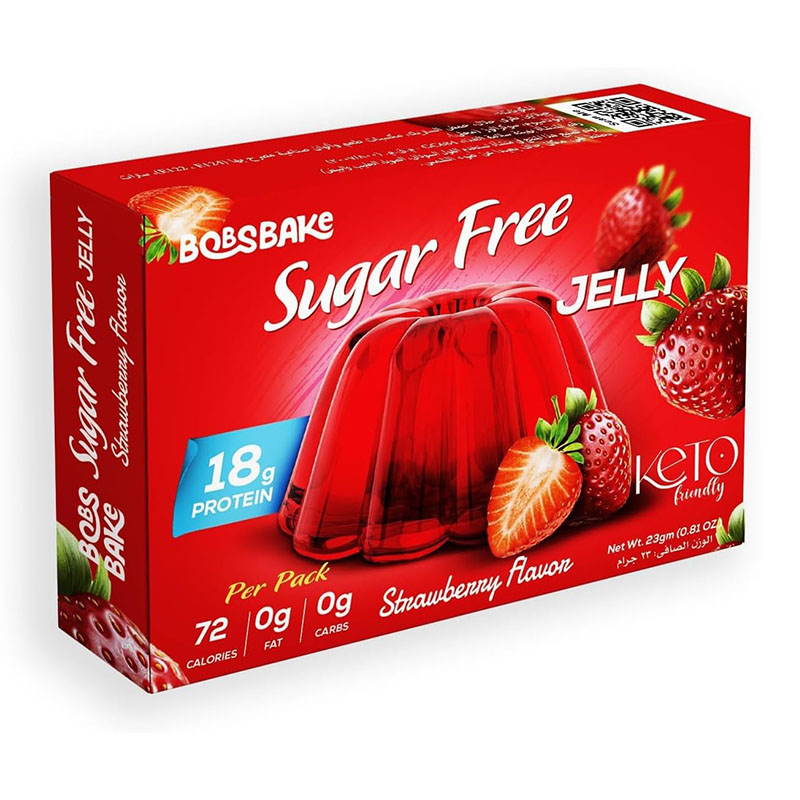 Bobs Bake مسحوق جيلي بدون سكر عالي البروتين بطعم الفراولة 23غ