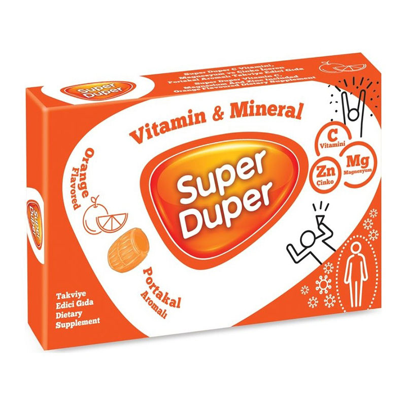 Super Duper ملبس بالفيتامينات والمعادن بطعم البرتقال 56غ