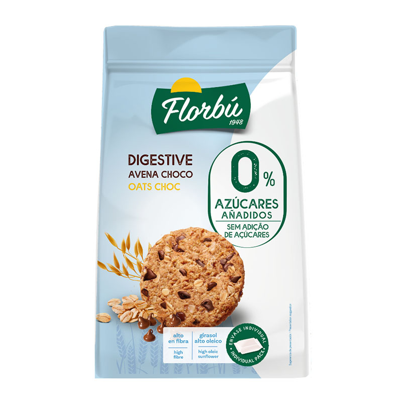 Florbú بسكويت شوفان داجستف بالشوكولاتة بدون سكر مضاف 245غ