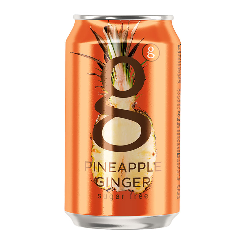 G Drink مشروب غازي بدون سكر بطعم الاناناس والزنجبيل 300مل