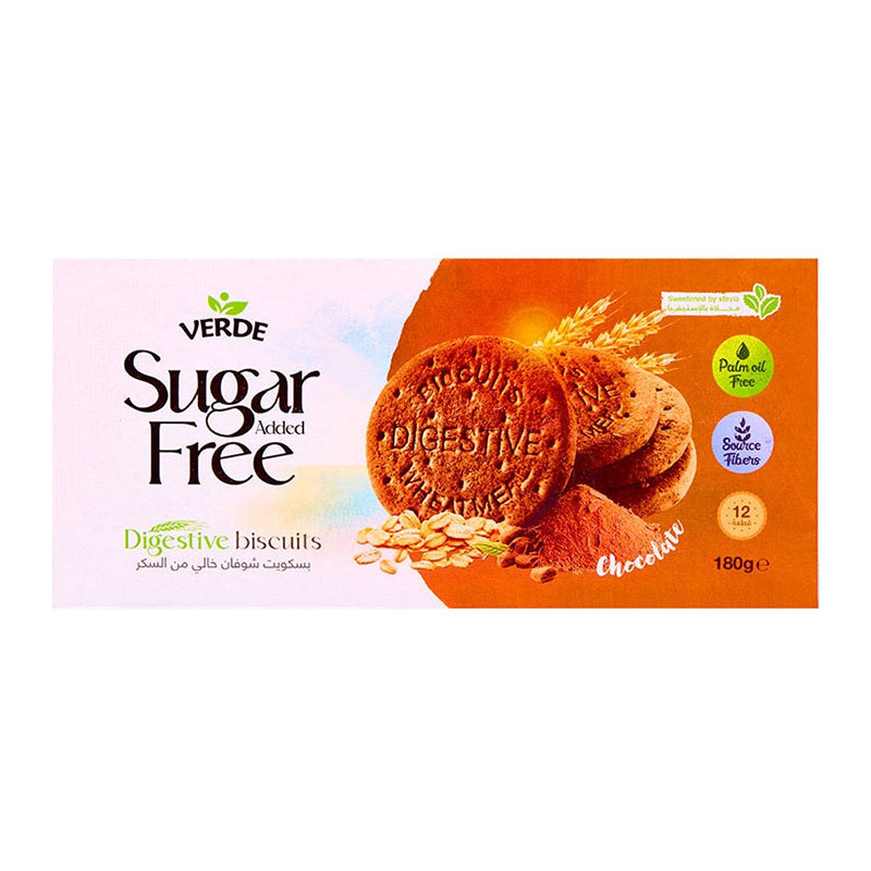 Verde بسكويت بالشوفان بطعم الشوكولاتة خالي من السكر 180غ