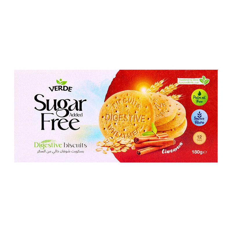Verde بسكويت بالشوفان بطعم القرفة خالي من السكر 180غ