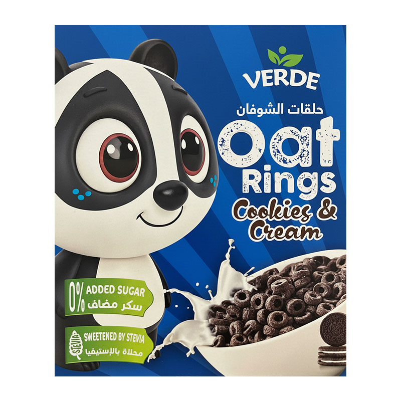 Verde حلقات الشوفان بطعم الكوكيز والكريمة بدون سكر 250غ