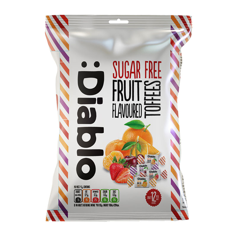 Diablo توفي خالي من السكر بطعم الفواكه 75غ