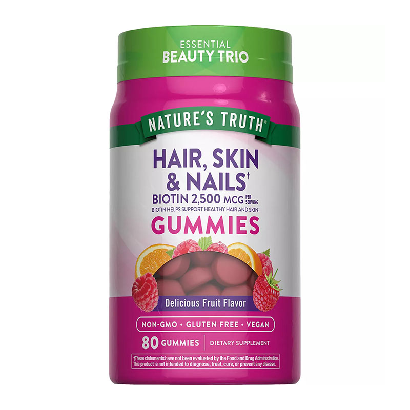 Nature’s Truth جوم عالي البيوتين بطعم الفواكه 80 حبة 210غ