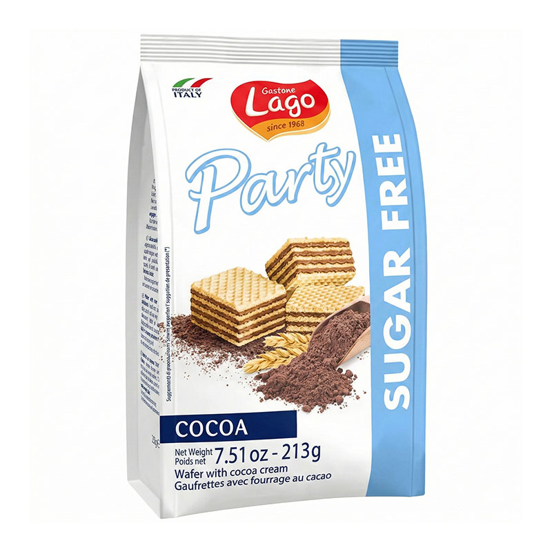 Lago قطع ويفر بكريمة الكاكاو بدون سكر مضاف 213غ