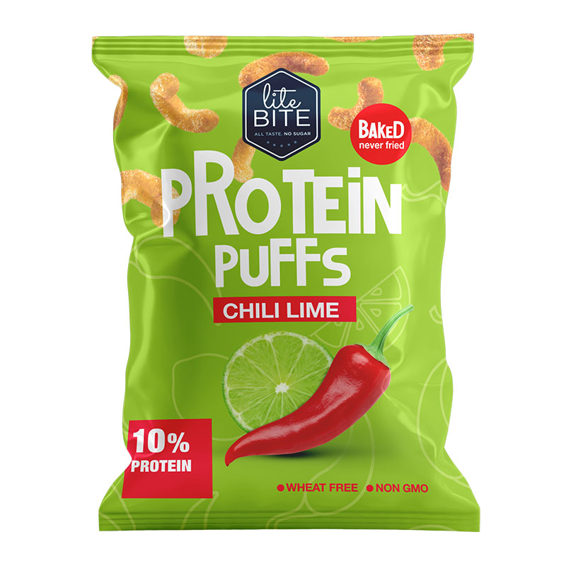 Lite Bite بمبا عالي البروتين بطعم الليمون والشطة 40غ