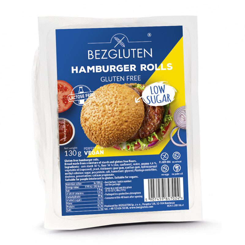 BezGluten خبز برغر خالي من الغلوتين 2 قطعة 130غ