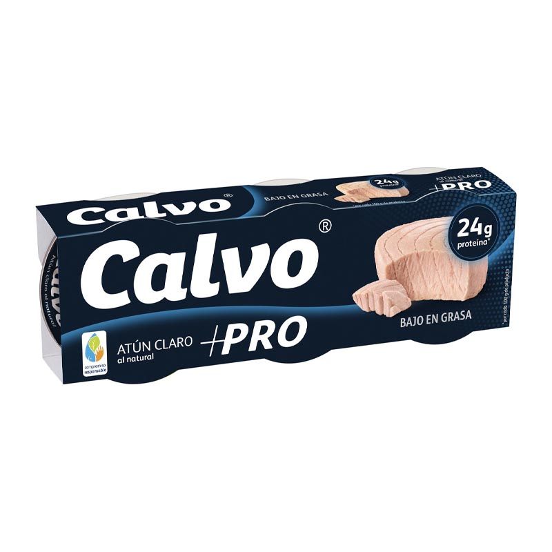 Calvo تونا قليلة الدهون عالية البروتين عبوة ثلاثية 195غ