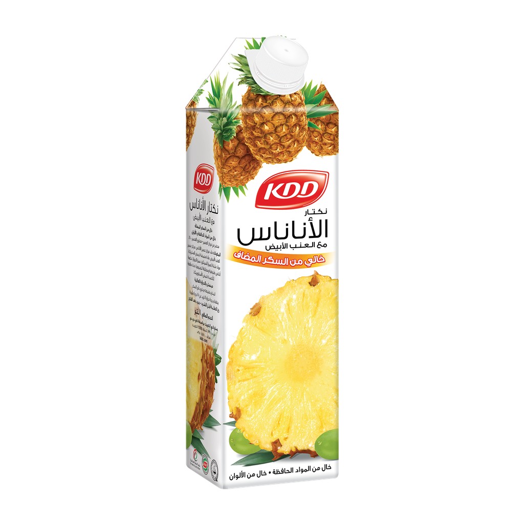 KDD نكتار الأناناس مع العنب الأبيض بدون سكر مضاف 1لتر